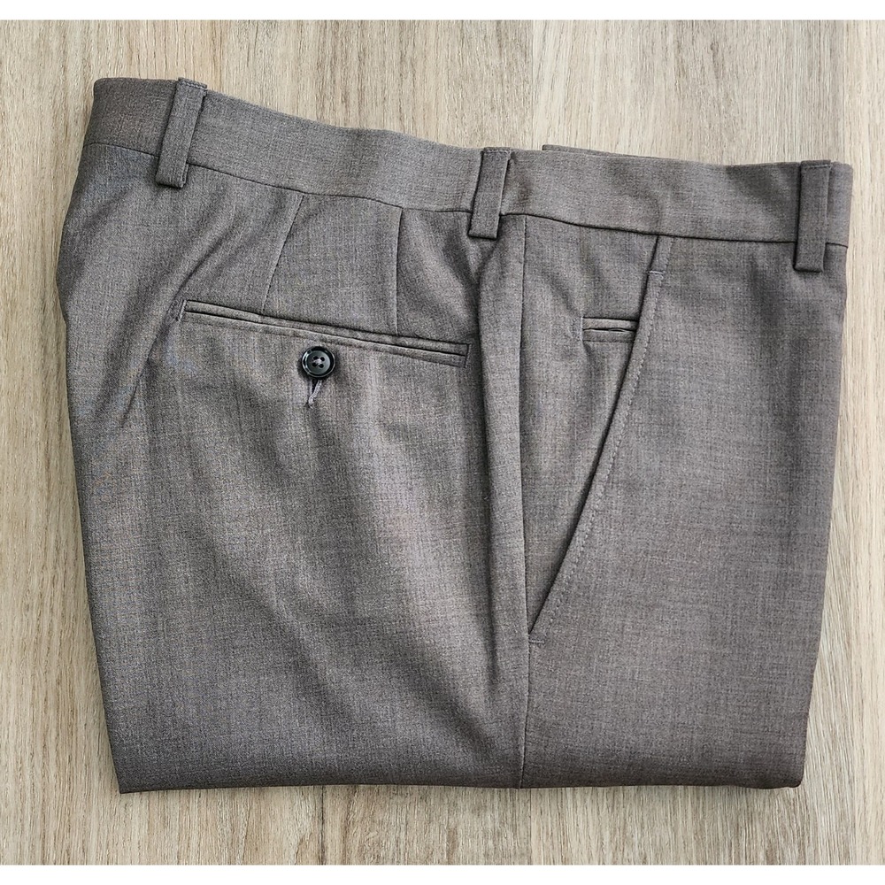 Ted Baker London Men's Brown Heather Jerome Fit  FF Dress Pants Size 32 X 33